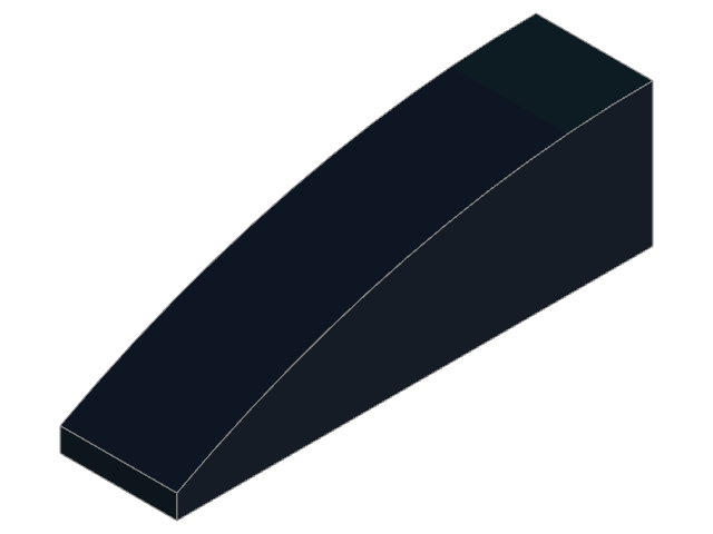 LEGO Brick Curved 4 × 1 No Studs [Stud Holder with Symmetric Ridges] (11153)
