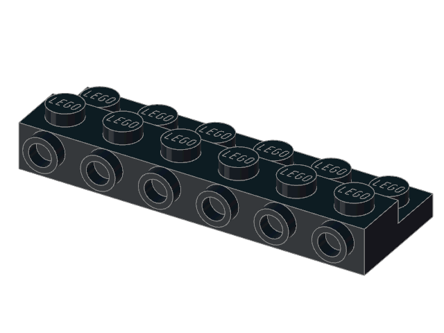 LEGO Plate 2 × 6 × 2/3 with 4 Studs on Side, 3 Support Walls on Bottom (72132)