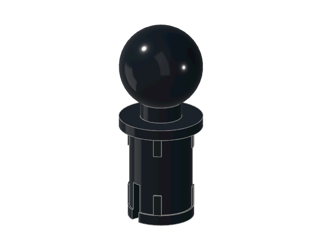 LEGO Technic Pin with Friction Ridges Lengthwise and Towball - Round Pin Hole (66906)