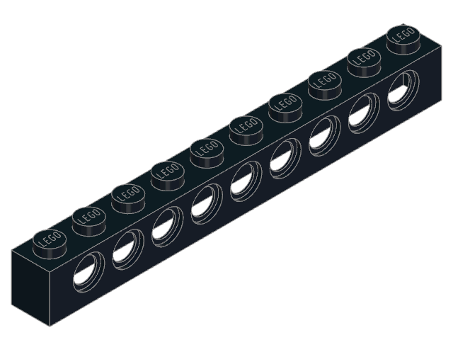 LEGO Technic Brick 1 × 10 with 9 Pin Holes (2730)