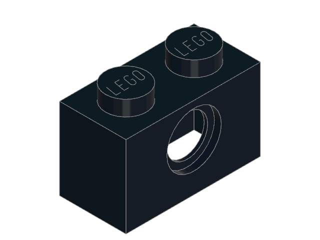 LEGO Technic Brick 1 × 2 with 1 Pin Hole (3700)