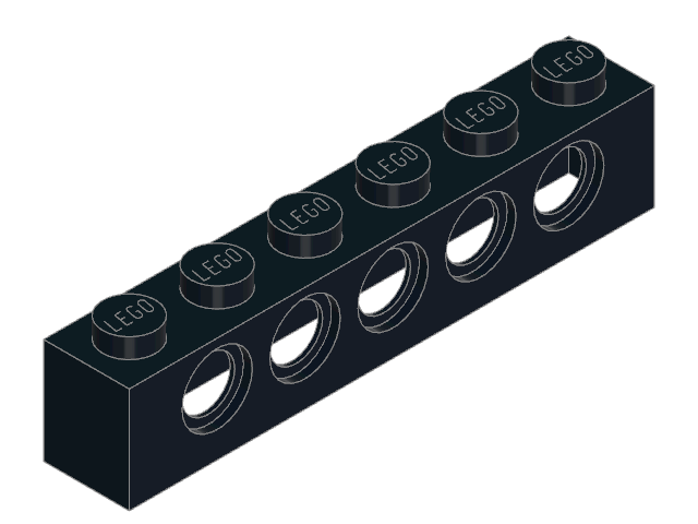 LEGO Technic Brick 1 × 6 with 5 Pin Holes (3894)