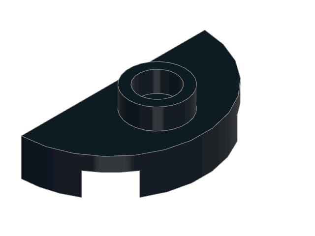 LEGO Plate Round 1 × 2 Half Circle with Stud (Jumper) (1745)