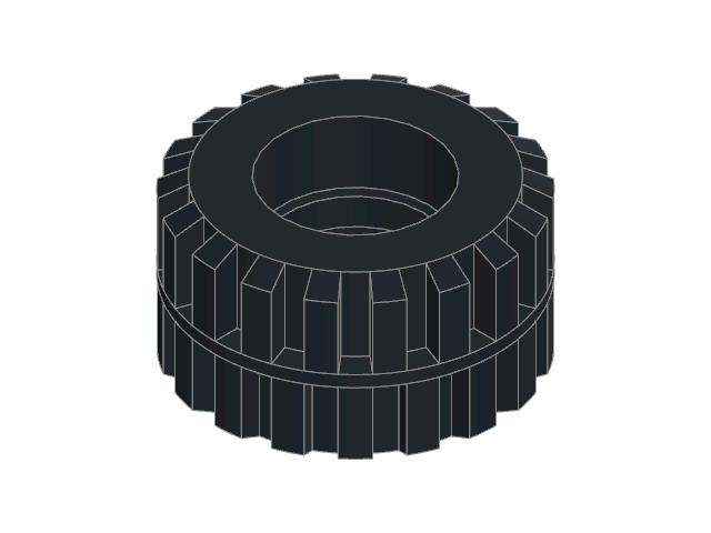 LEGO Tyre 21 × 12 with Offset Tread Small Wide and Center Band (87697)
