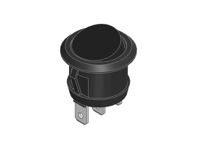 Round Rocker Switch, 3 Pin