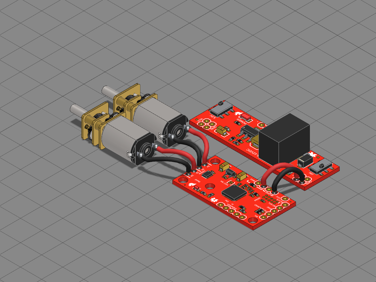 Micro Gearmotors Soldered to a Motor Driver